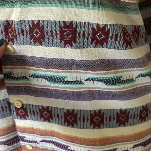 Vintage Chic Western Aztec Cowgirl Button Front Shirt - Picture 8 of 12